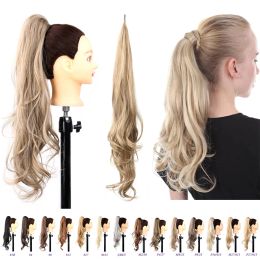 Ponytails Ponytails Flexible Pony Tail Smooth Tip Long Layered Synthetic Bouncy Curly Hair Pieces No Tape No Glue Hair Ponytails