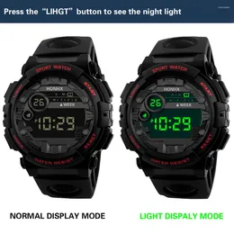 Wristwatches Mens Electronic Watch Classic All-Match Digital Luminous Led Display Week Causal Outdoor Sports