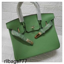 Cowhide Platinum Handbag 2024 Fruit-green Fashionable and Versatile Womens Bag Handmade Genuine Leather