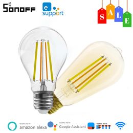 Control SONOFF B02F A60/ST64 Smart WiFi LED Filament Bulb E27 220240V DualColor Dimmable Light Bulbs Via Ewelink APP Remote Control
