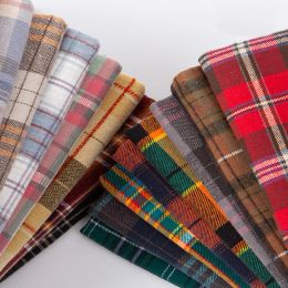 Fabric 100% Cotton Brushed Plaid Fabric For Quilting Tops Dresses Shirts DIY Handmade By Half Meter fabric sewing