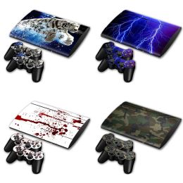 Stickers Cool Design Skin Sticker Controllers and Console For PS3 Super slim 4000 Wrap Cover
