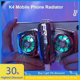 Coolers Mobile Phone Cooler Dual Rgb Cooling Fan Phone Radiator for Xiaomi Iphone Cooler Heat Sink Game Cooling for Pubg Genshin Impact