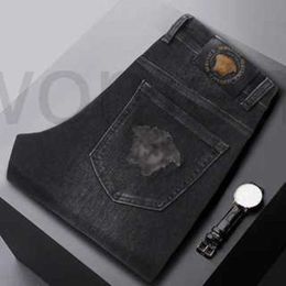 Men's Jeans Designer spring fashion brand embroidered mens jeans elastic slim fit Leggings Korean pants autumn VT7J