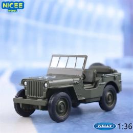 Cars WELLY 1:36 1941 JEEP Willys MB High Simulation Diecast Car Metal Alloy Model Car Children's toys collection gifts B921