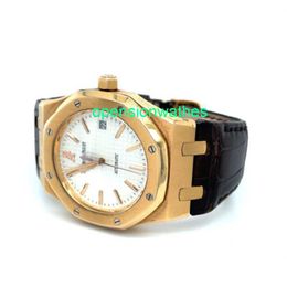 AP Luxury Watches Men's Automatic Watch Audemar Pigue Royal Oak 18k Rose Gold "jumbo" 39mm White Dial Watch 15300or FNCK