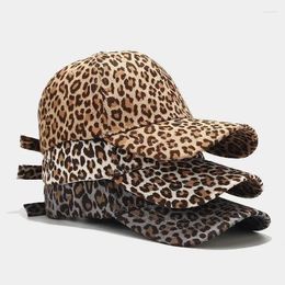 Ball Caps 2024 Adjustable Leopard Print Baseball Cap For Women Men Brand Hats Sun Beach Spring Summer Female Travel Outdoor Hat Gift