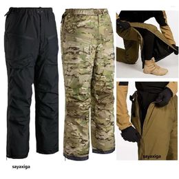 Men's Pants Winter Warm Tactical Cargo Trousers Side Zipper Open Thick Camouflage Water Proof Skiing Thermal Cycling