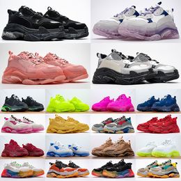 Yeni Renkler 17W Üçlü Erkekler Kadın Ayakkabı Ayakkabı Baba Platform Eğitmenleri Spor Sneaker En Yeni Kristal Alt Tasarımcı Düz ​​Spor ayakkabı boyutu 36-45