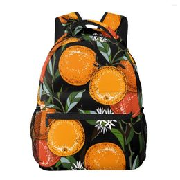 Backpack Aesthetic Teenager Girls School Book Bag Large Capacity Travel Vintage Botanical Orange Tree