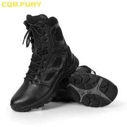 boots CQB.FURY Summer Mens Military Leather Tactical Boots Desert cow suede combat breathable army boots with zipper size 3846 ankle