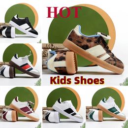 Designer Kids Casual Shoe Casual Boys Girls Sneakers Vegans Bambini giovani gigantene ginnone ginnone galline black verde leopardo rosso ragazzo sneaker