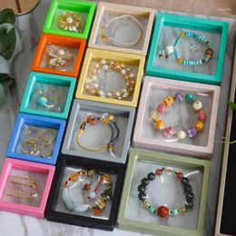 Jewelry Pouches Color Plastic Suspended Floating Display Cases Earring Coin Gems Rings Storage PE Membrane Stand Drawer Box