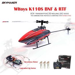 Electric/RC Aircraft Wltoys XK K110s RC Helicopter BNF 2.4G 6CH 3D 6G System Brushless Motor RC Quadcopter Remote Control Drone Toys For Kids Gifts T240422