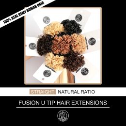 Extensions Fusion Keratin Capsules Nail U Tips Natural Hair Extensions Pre Bonded Real Remy Human Hair 16" 18" 20" 22" 24" 0.8g/strand