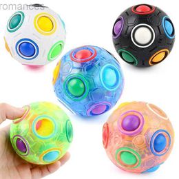 Decompression Toy Magic Rainbow Puzzle Ball Speed Cube Ball Fun Stress Reliever Brain Teaser Colour Matching 3D Puzzle Toy for Children Teen Adult d240424