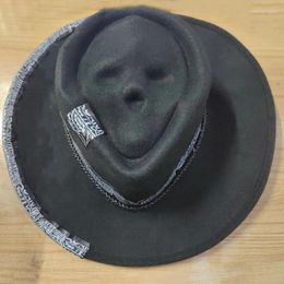 Berets Plush Skull Cowboy Skull-themed Hat Ornament For Children Adults Costume Supplies
