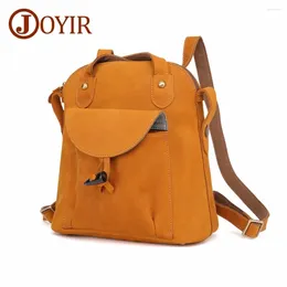 School Bags Fashion Genuine Leather Women Backpack Vintage Brown Girl Shoulder Bag Backpacks Ladies Shopping Travel 3011