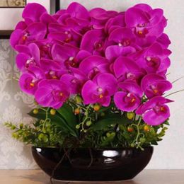 Decorative Flowers Artificial Flower Phalaenopsis Simulation Suite Living Room Decoration Vase Ornaments
