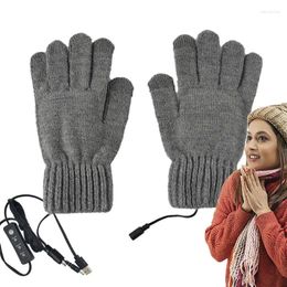 Cycling Gloves Electric Heating Touch-screen Cold Weather Ski USB Rechargeable 3 Adjustable Temperature Knitting Wool Hand Warmer