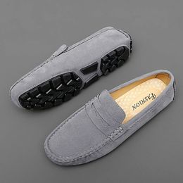 Men Shoes Spring Summer Fashion Boat Shoes Men Classic Drive Footwear High Quality Leather Sanded Leather Bean Loafers 240410