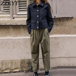 Women's Pants Autumn Vintage Pencil Cargo Spring PocketsS Olid Office Ladies Female Harajuku Ankle Trousers Pantalones Clothing