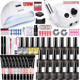 Kits Nail Set 120/54W nail Lamp Nail Dryer 35000RPM Nail drill Machine Nail Extensions Quick Building Gel Nail Polish Manicure set