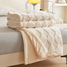 Milk Plush Blanket Thickened Winter Shawl Teddy Velvet Office Nap Sofa Air Conditioning Cover