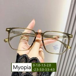 Sunglasses Transparent Optical Spectacle Eyeglasses Male Female Trendy Large Square Myopia Glasses Women's Clear Lens Minus Diopter Eyewear