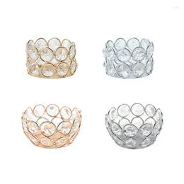 Candle Holders Votive Holder Small Tealight Crystal Beading Metal Bowl For Wedding Birthday Party Centrepieces Decors