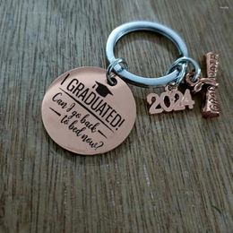 Keychains Daughters First Day Of School Gift 2024 Graduation Keychain For High College Students Engraved Him Women