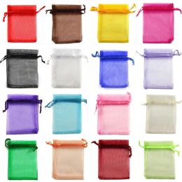 Bags 100pcs Organza Bags Gift Bag Wedding Party Decoration Drawable Display Jewelry Candy Cake Packaging & Wrapping Supplies