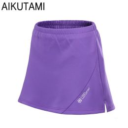 Skorts New Breathable Quick Dry Tennis Skorts Women Antiemptied Elastic Waist Skort Sport Pantskirt Badminton Workout Tennis Skirt