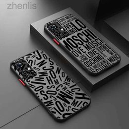 Cell Phone Cases Fashion MOSCCHIINOS For Redmi Note 12 12S 12T 11 11T 11E 10 10S 9 9T 8 7 Pro Plus 5G Frosted Translucent Phone Case d240424