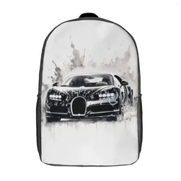 Backpack Sports Car Hyper Artistic Ink Drawing Camping Backpacks Men Funny School Bags Colourful Pattern Rucksack