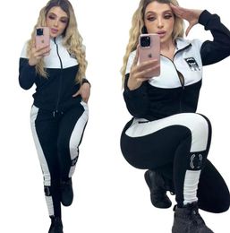 Womens Tracksuits Outfit 2024 New Hot Sale Fashion Zip 2 Pieces Suit Spring Sweatshirt Set Casual High Quality Pants Jogging Clothes