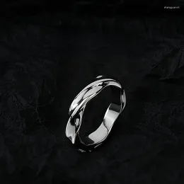 Cluster Rings 2024 Fashion Men Tungsten Alloy Wedding Ring Geometric Pattern Inlaid Black Carbon Fibre Stainless Steel Jewellery