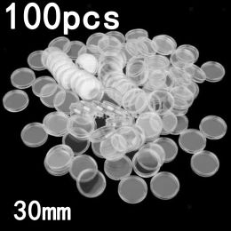 Bins 100Pcs 30mm Transparent Coin Cases Holder Coin Collecting Box Case Coins Storage Capsules Protection Boxes Container