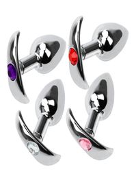 Crystal Jewellery Metal Anal Plug Butt Stimulation Prostate Massager Butt Plug Sex Toys for Women Men Erotic Sex Products2160307