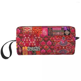 Storage Bags Bohemian Traditional Oriental Moroccan Collage Style Travel Toiletry Bag Women Cosmetic Makeup Beauty Dopp Kit