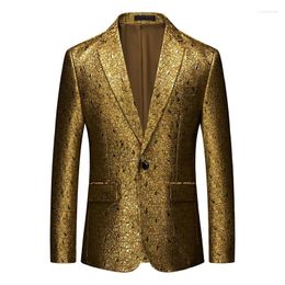 Men's Suits Gold High Quality Business Suit Coat Casual Blazers Ball Bridegroom's Banquet Dress Men Blazer Size M-6XL
