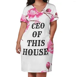 Casual Dresses Ceo Of This House Loose Pocket Dress Women V Neck Printed Mothers Day For Mum Mother Christian