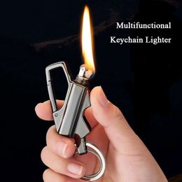 Outdoor Camping Metal Kerosene Lighter Fluid Creativos Keychain Survival Fire Starter Portable Encendedores Dropship Suppliers
