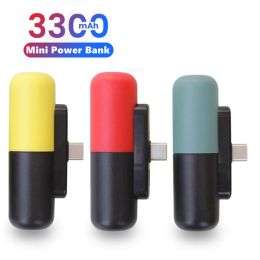 Covers 3300mah Capsule Mini Power Bank for Iphone Samsung Xiaomi Oppo Backup Battery Powerbank External Charger Portable Poverbank