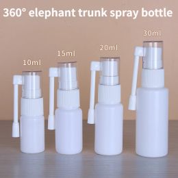Bottles 50pcs 10/15/20/30ml 360° Rotating Long Trunk Spray Bottle Oral Mist Atomizer Empty Plastic Nasal Bottle Nose Phareutical