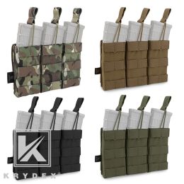 Holsters Krydex Modular Triple Open Top Magazine Pouch Tactical 5.56 .223 Mag Pouch 4 Colours Optional Military Shooting Molle Mag Carrier