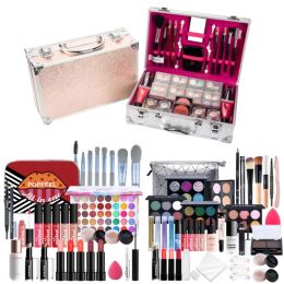 Sets POPFEEL 856Pcs Makeup Set Full Professional Makeup Kit Eyeshadow Blush Foundation Face Powder Makeup Case Korean Cosmetic