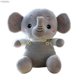 Plush Dolls 24cm Cute Elephant Stuffed Toy Animal Baby Suspenders Ragdoll Wedding Scene Gift Send Childs Birthday GiftL2404