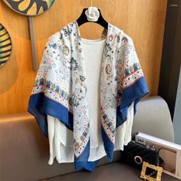 Scarves Ethnic Style Cashew Flower Linen Scarf Four Seasons Models Square 130 Sunscreen Silk Travel Beach Hitching Shawl