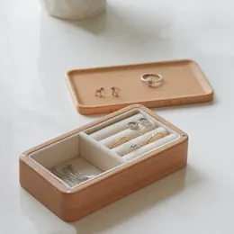 Jewelry Pouches Wooden Box Wedding Ring Earring Rings Storage Organizer For Necklace Bracelets